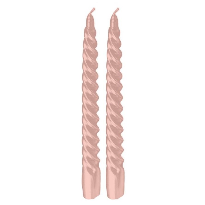 SET 2 CANDELE TORCIGLIONI ROSA